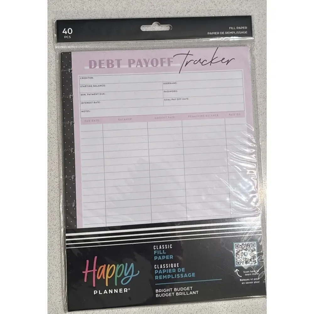 The Happy Planner Debt Payoff Budget Bundle Notebook Classic Paper Block Pad